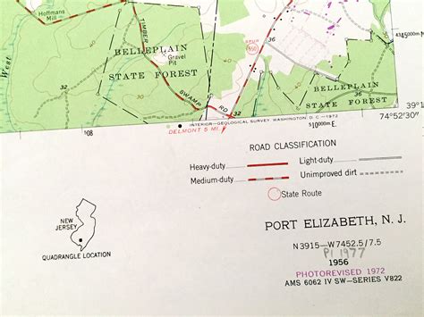 Antique Port Elizabeth New Jersey 1956 US Geological Survey - Etsy