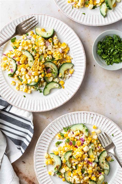 Mexican Street Corn Salad with Cucumber (Dairy Free) - Simply Whisked