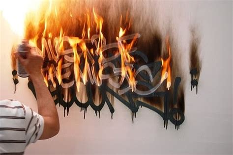 graffiti walls: Fire Graffiti With Simple Design Ideas