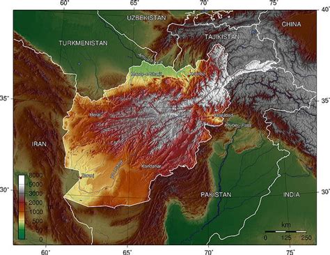 Afghanistan Topography Map