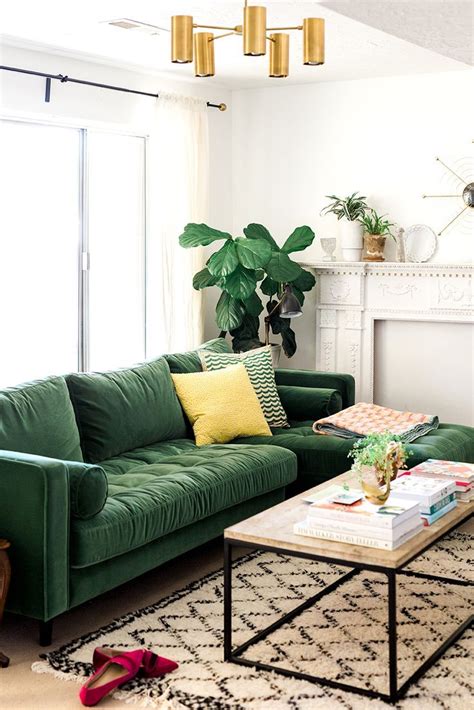 My new green sofa | Green sofa living room, Green couch living room ...