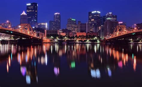 Pittsburgh Blue Hour Photograph by Frozen in Time Fine Art Photography - Fine Art America