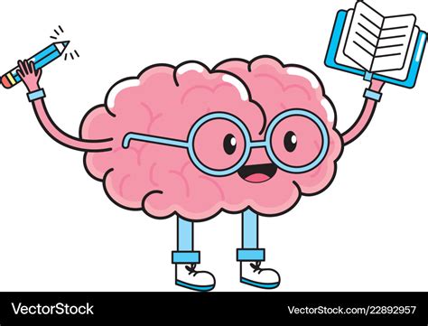 Cute brain cartoon Royalty Free Vector Image - VectorStock