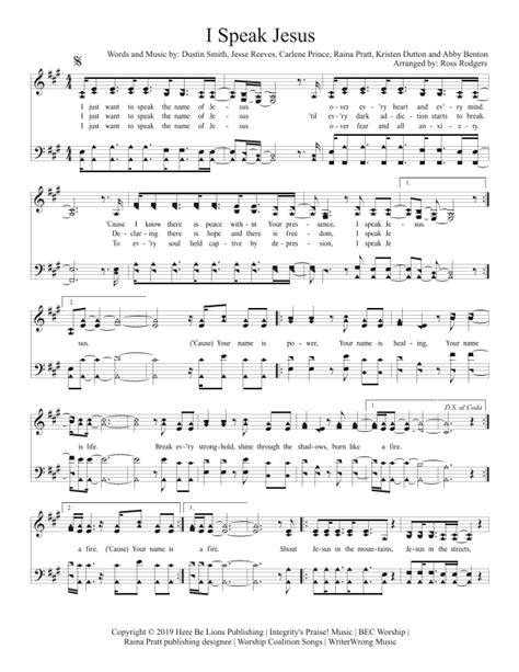 I Speak Jesus (arr. Ross Rodgers) by Jesse Reeves Sheet Music for SATB Choir at Sheet Music Direct