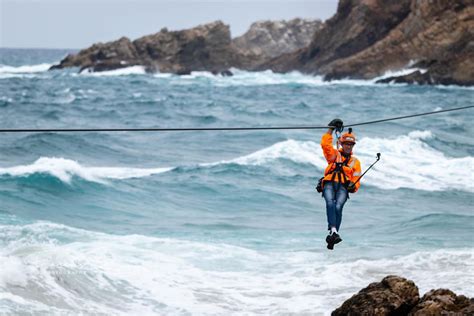 Mossel Bay: world's longest over-ocean zipline tested