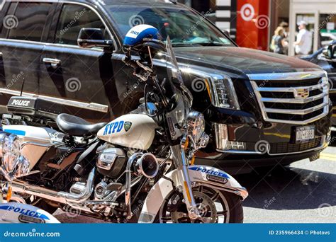 NYPD Highway Patrol Officers And Motorcycles On The Coney Island Beach ...