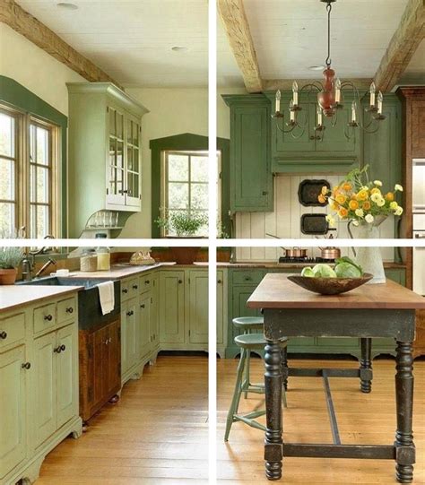 30+ Rustic Green Kitchen Cabinets – DECOOMO