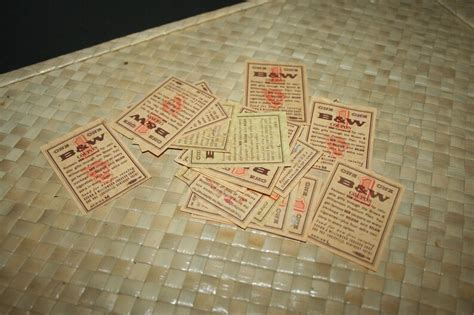 B and W Tobacco Coupons , Lot of 20, Paper Ephemera Coupons, Tobacciana ...