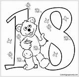 Number 18 Coloring Pages sketch template