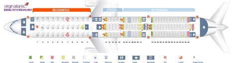 Seat map Boeing 787-9 Dreamliner Virgin Atlantic. Best seats in plane