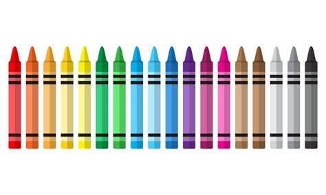 Collection of colorful crayons. Modern vector illustration 9017487 ...