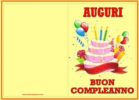 Biglietti buon Compleanno - Biglietti buon Compleanno da stampare