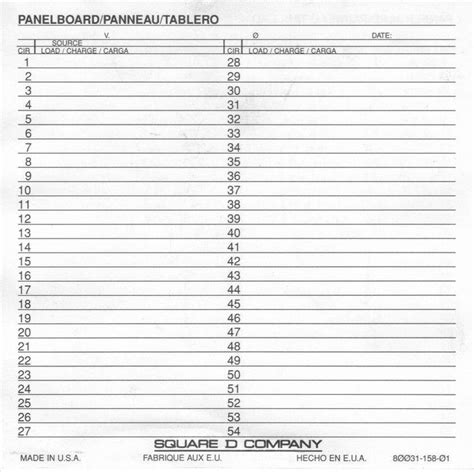Pdf Free Printable Circuit Breaker Panel Labels