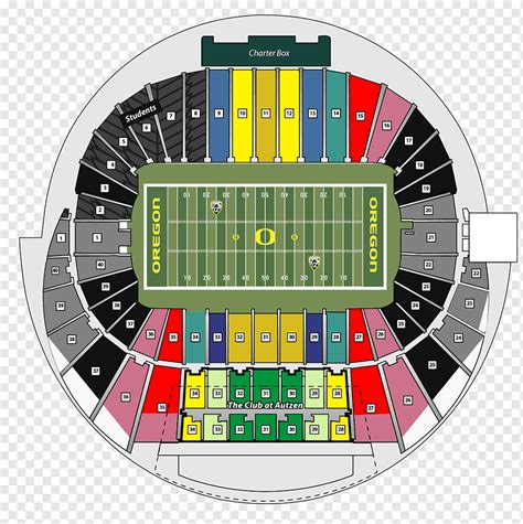 Стадион «Аутзен», штат Орегон, «Утки-футбол». Посадочные места. Карта ...