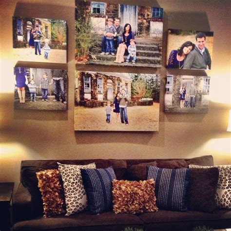 Canvas photo display, I like the canvas display but I'm loving the throw pillows!!! #WallDeco ...