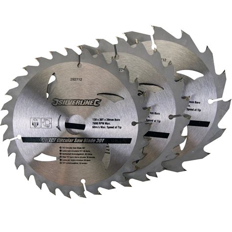 Silverline Circular Saw Blades TCT 135-250mm Diameter 12.7-30mm Bore Wood Timber | eBay