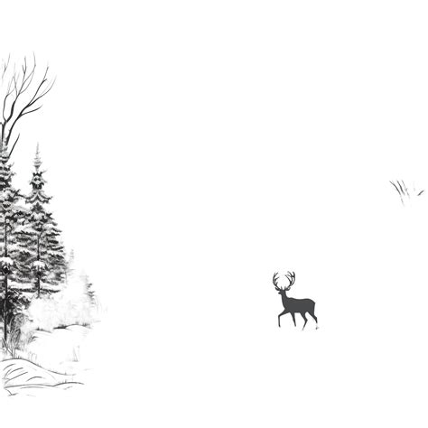 Winter Christmas Panoramic Landscape With Snow, Reindeer, Hills, Forest Outline PNG Transparent ...