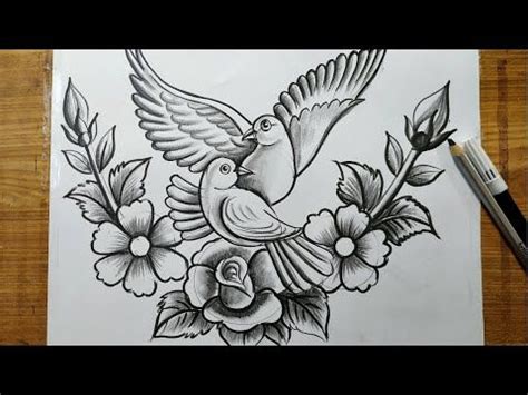 Drawings Of Flowers And Birds