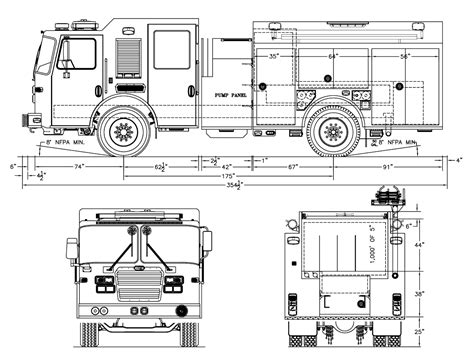 KME Fire truck Blueprint - Download free blueprint for 3D modeling