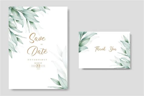 watercolor eucalyptus wedding invitation card 21069659 Vector Art at ...