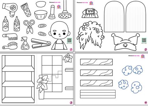 (Coloring pages) Toca Boca Paper Hair Salon 종이 놀이 DIY Printables - pinkpingdoll's Ko-fi Shop ...