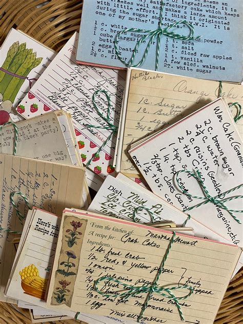 Vintage Handwritten or Typed Recipes Package of 10 3in X 5in - Etsy