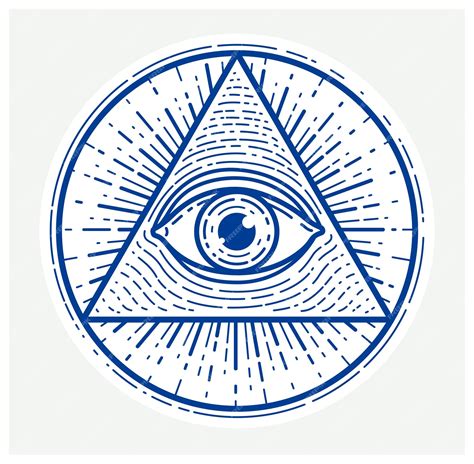 Premium Vector | All seeing eye of god in sacred geometry triangle, masonry and illuminati ...