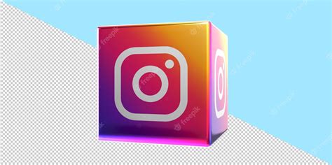 Premium PSD | 3D Render Instagram Icon Cube