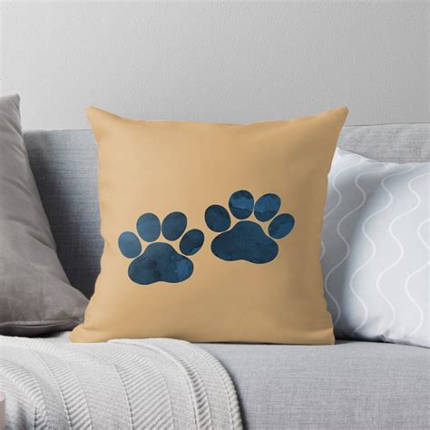 "Dog Paw Prints" Throw Pillow by TheJollyMarten | Redbubble