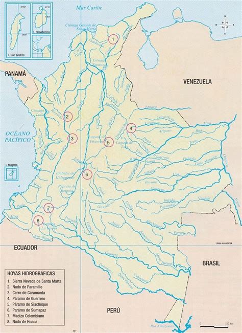 Mapa de Colombia: Hidrografía World Map, Diagram, Maps, Colombia Map