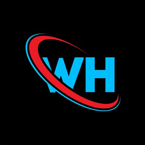 WH logo. WH design. Blue and red WH letter. WH letter logo design ...