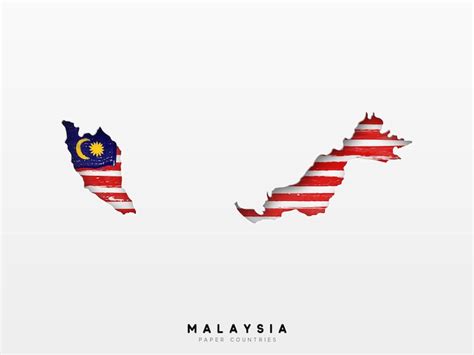 Premium Vector | Malaysia detailed map with flag of country. Painted in watercolor paint colors ...