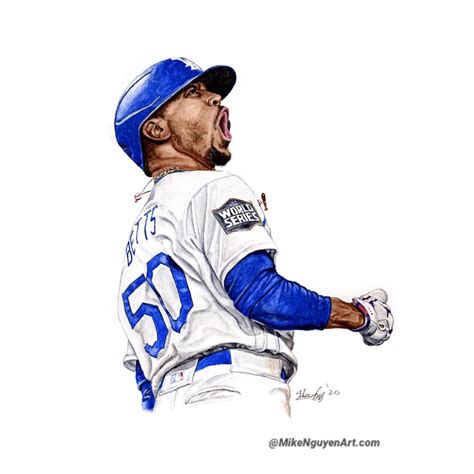 Mookie Betts // Los Angeles Dodgers // MLB // Baseball // | Etsy