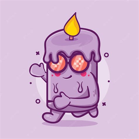 Premium Vector | Funny candle character mascot running isolated cartoon in flat style design