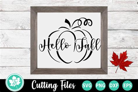 Hello Fall Pumpkin - A Fall SVG Cut File (320796) | Cut Files | Design Bundles