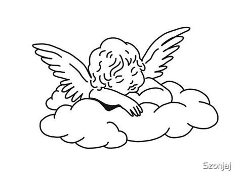 Aesthetic lineart by Szonjaj | Redbubble | Cherub tattoo, Cute tattoos, Tattoo templates