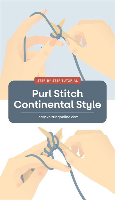 Learn The Purl Stitch Continental Style [FREE Knitting Tutorial] | LKO | Knitting stitches ...