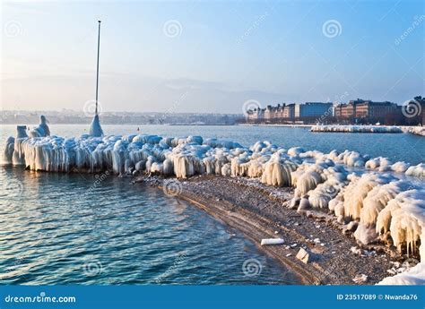 Lake Geneva In Winter Royalty Free Stock Images - Image: 23517089