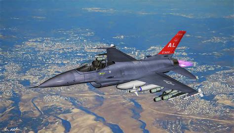 AL ANG F-16 Red Tail - Art Digital Art by Tommy Anderson - Fine Art America