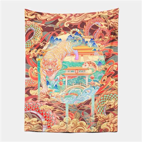 Chinese Style Tiger&Dragon Tapestry – Monkey Ninja