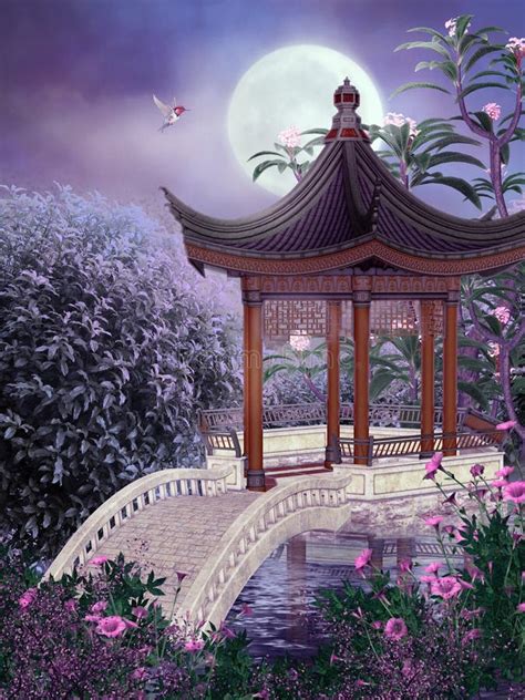 Oriental scenery 1 stock illustration. Image of spring - 13241471