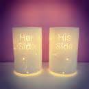 his side and her side table lamps by kirsty shaw | notonthehighstreet.com