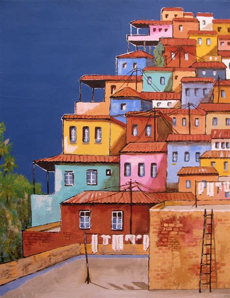 Favela Painting 5 Rio de Janeiro Brazil Laundry South | Etsy