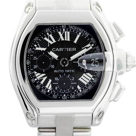 Cartier Roadster Chronograph W62020X6 Black Dial Mens Watch-Boca Raton