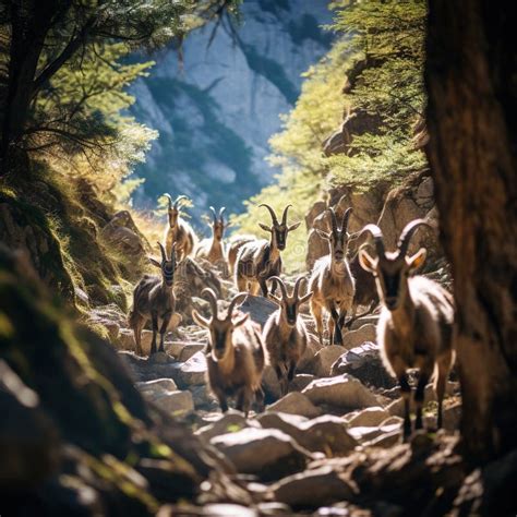 Ai Generated Illustration Wildlife Concept of Wild Goats Kri-kri in ...