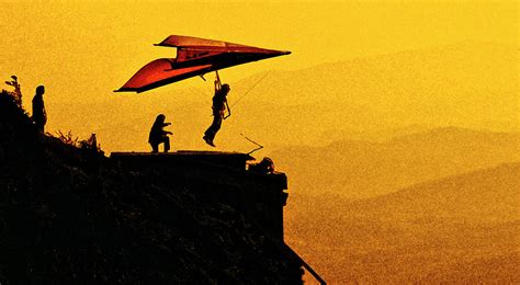 Orange Hang Glider Launch Photograph by Neil Pankler - Fine Art America