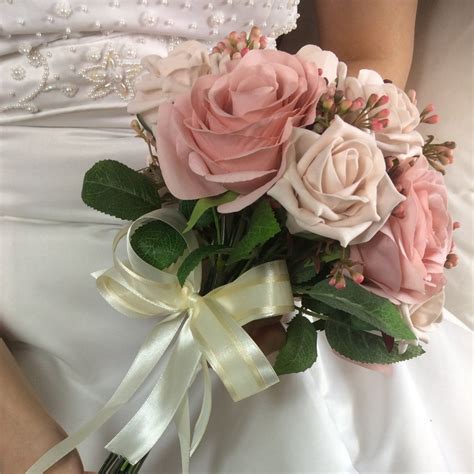 artificial wedding bouquet of dusky pink rose flowers – AbigailRose