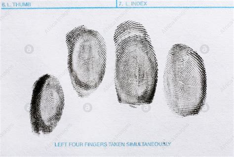 Fingerprint record sheet, top view. Criminal investigation: Stock Photo | Download on Africa ...