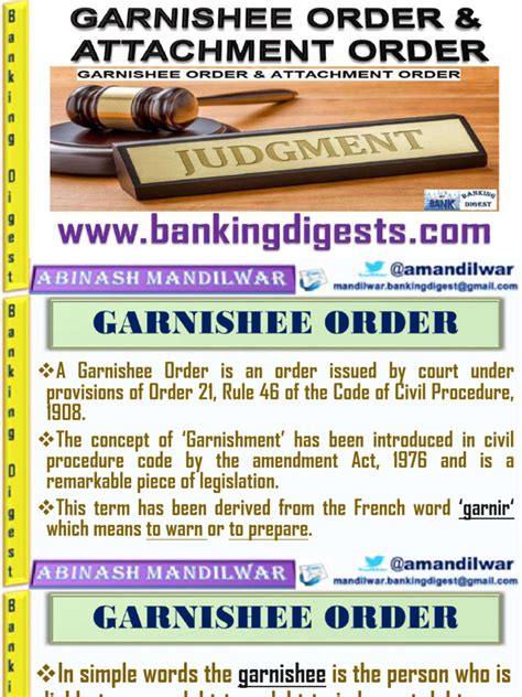 Garnishee Order Attachment Order | PDF | Garnishment | Judgment (Law)