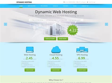 Dynamic Hosting Free Whmcs Theme | Free Whmcs Themes